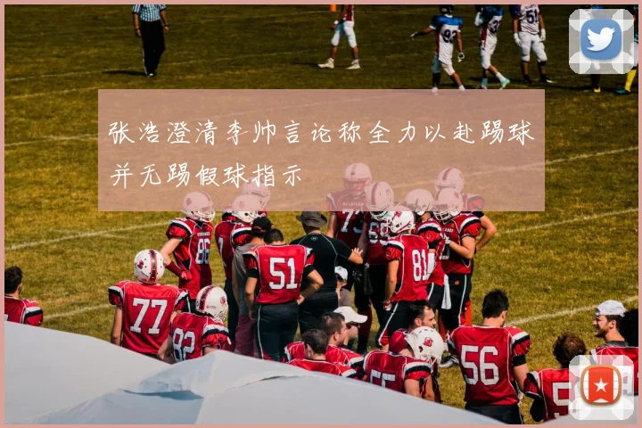 张浩澄清李帅言论称全力以赴踢球并无踢假球指示